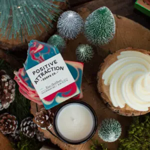 Blue Christmas Candle